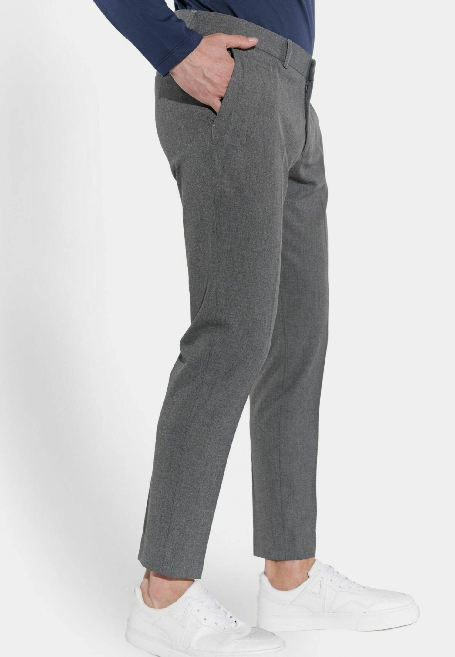 Steffen Klein Herren Anzughose Schmal Slim Fit Knöchellang Stretch - Pantalon - Grau 3 Steffen Klein Herren Anzughose Schmal Slim Fit Knöchellang Stretch - Pantalon - Grau - Afbeelding 3