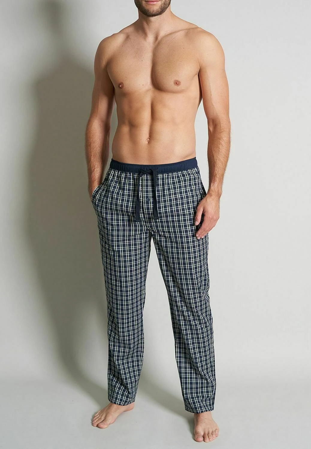 Tom Tailor Mit Eingriff Knopf - Pyjamabroek - Dunkelblau Kariert 1 Tom Tailor Mit Eingriff Knopf - Pyjamabroek - Dunkelblau Kariert