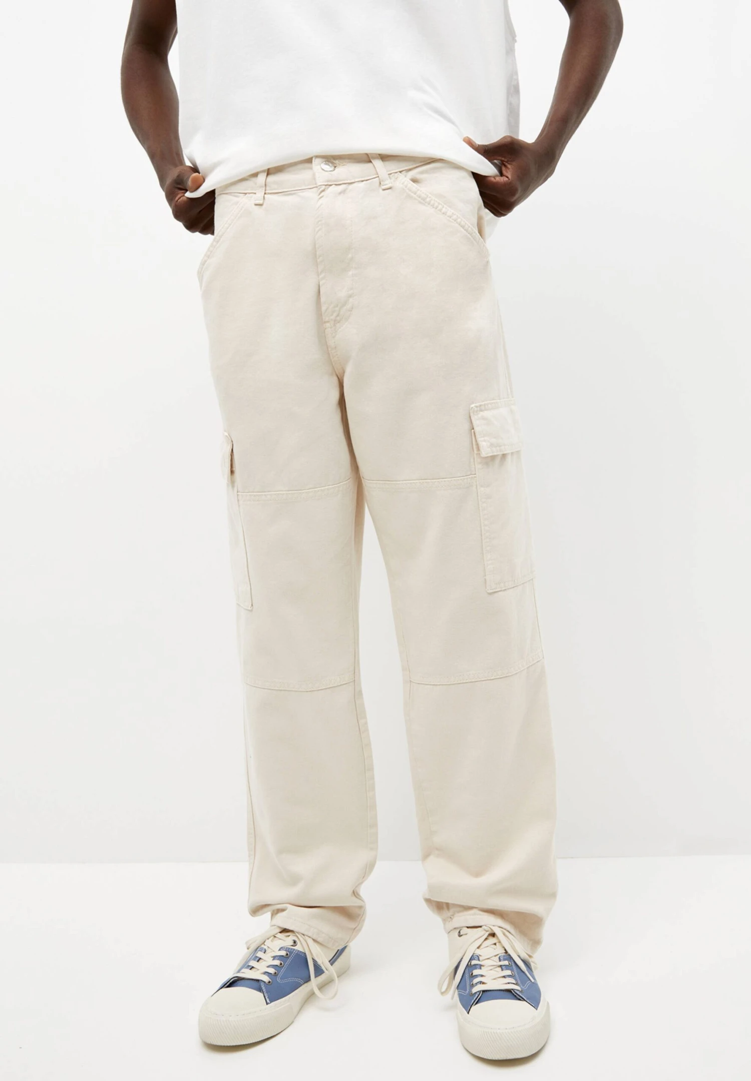 PULL & BEAR Wide-Leg - Cargobroek - Beige 1 PULL & BEAR Wide-Leg - Cargobroek - Beige