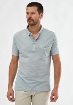 With Textured Front - Poloshirt - Gris Claro