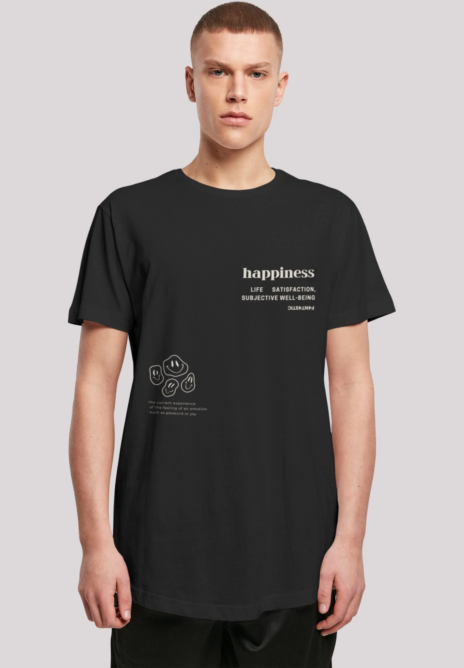 F4NT4STIC Happiness Long- T-Shirt Print - Schwarz 1 F4NT4STIC Happiness Long- T-Shirt Print - Schwarz
