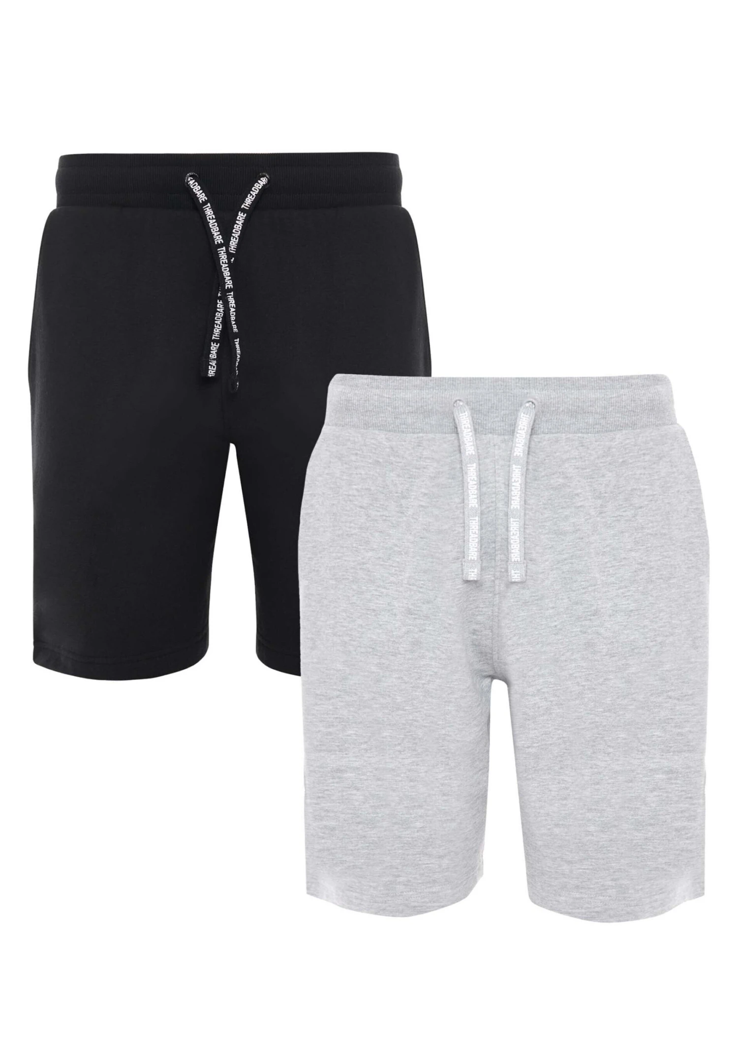 Threadbare 2 Pack Set - Shorts - BlackGrey Marl 1 Threadbare 2 Pack Set - Shorts - BlackGrey Marl