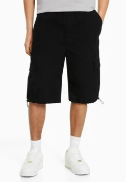 BERSHKA Parachute - Shorts - Black