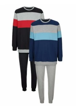 2 Pack - Pyjama - Blaugrau Schwarz Rot