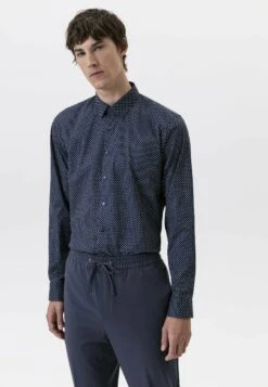 Super Slim - Zakelijk Overhemd - Marine