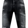 With Paint Splatter - Jeansshort - Zwart