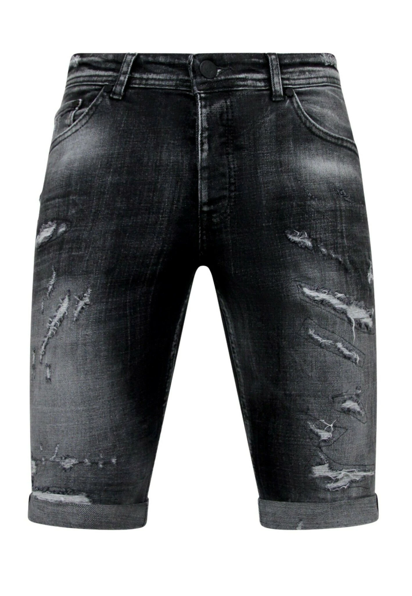 With Paint Splatter - Jeansshort - Zwart 1 With Paint Splatter - Jeansshort - Zwart
