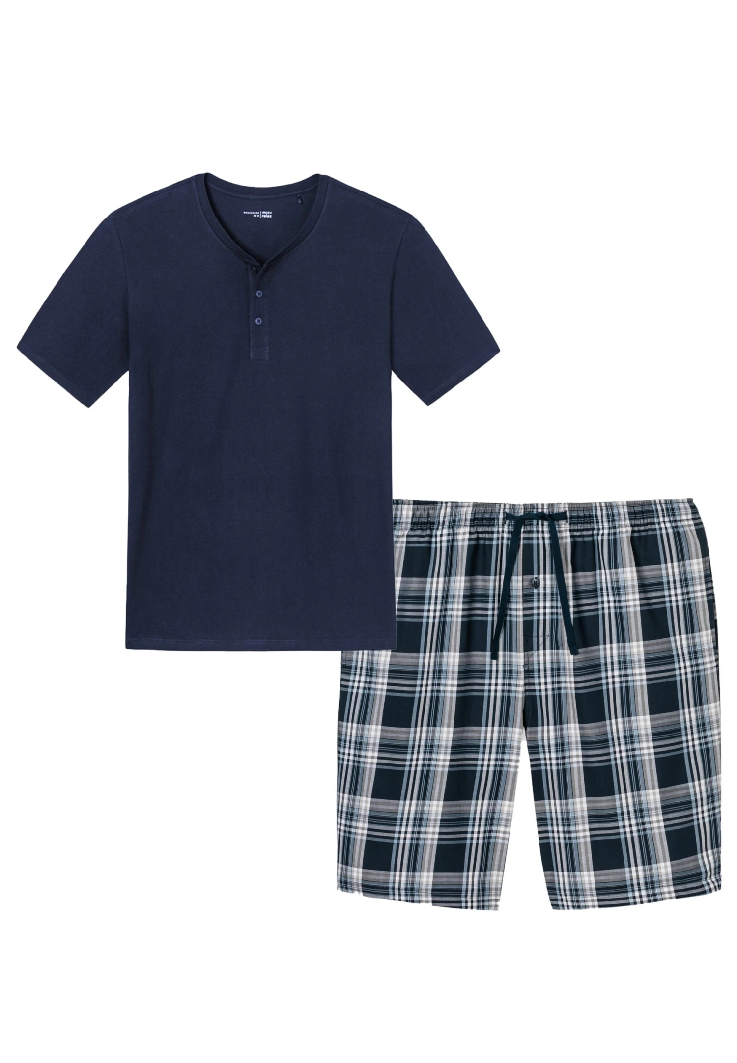 Schiesser Pyjama - Blau Gemustert 5 Schiesser Pyjama - Blau Gemustert - Afbeelding 5