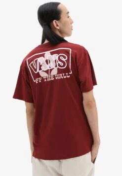 Vans Boxed Logo Foral Ss Tee - T-Shirt Print - Medium Red