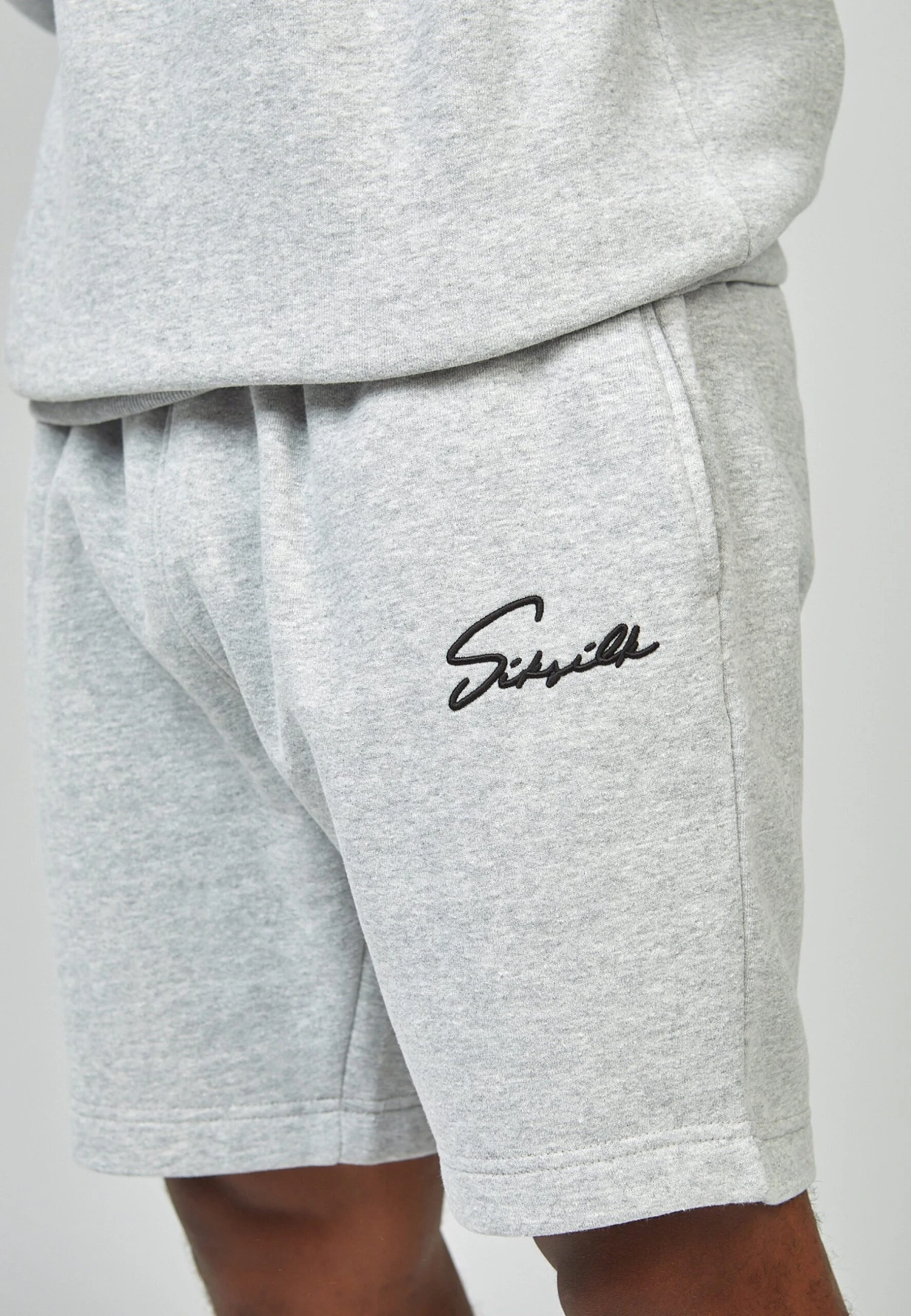 SikSilk Script Embroidery - Shorts - Grey 4 SikSilk Script Embroidery - Shorts - Grey - Afbeelding 4