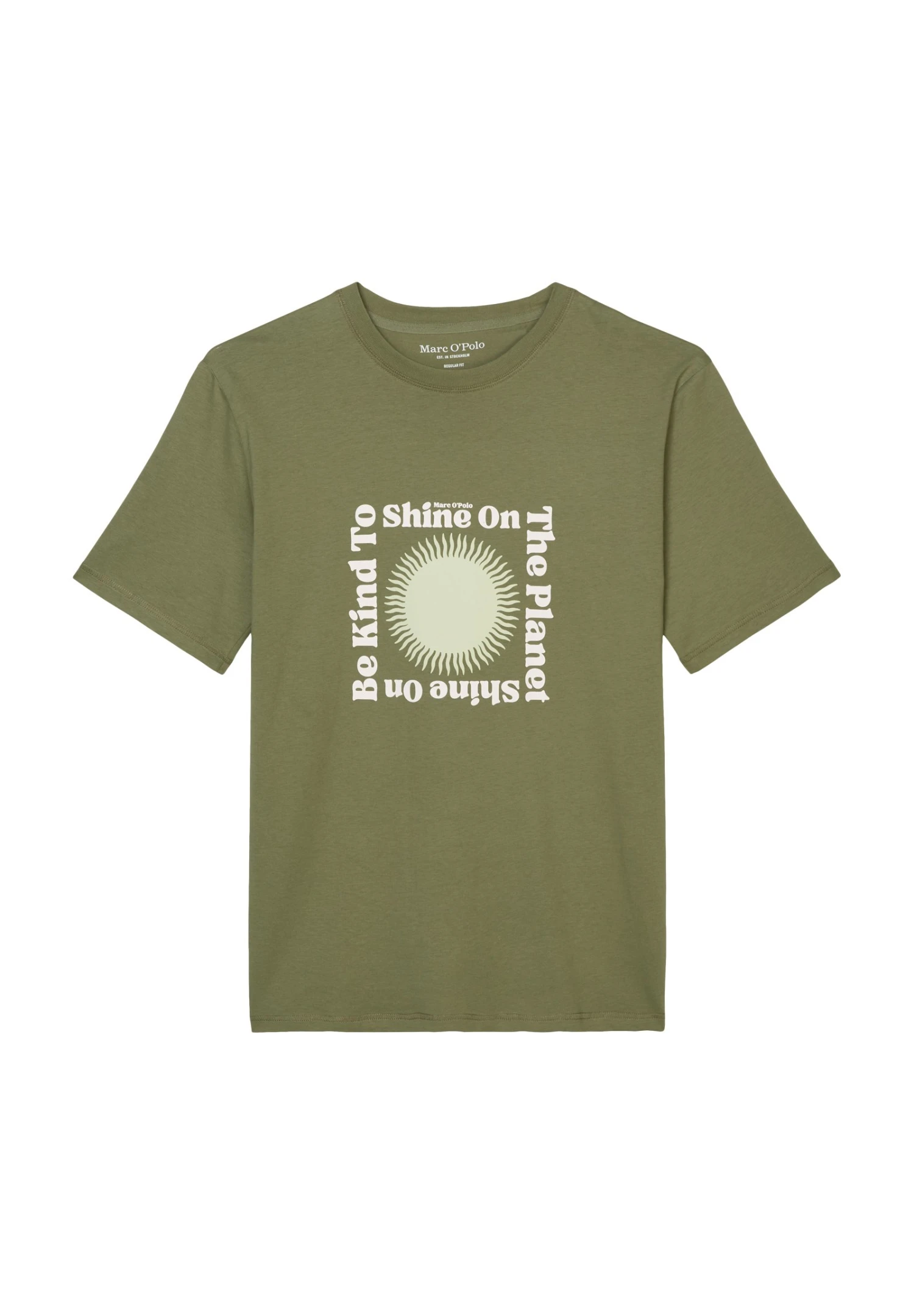 Marc O'Polo Regular Aus Softer- T-Shirt Print - Olive 5 Marc O'Polo Regular Aus Softer- T-Shirt Print - Olive - Afbeelding 5