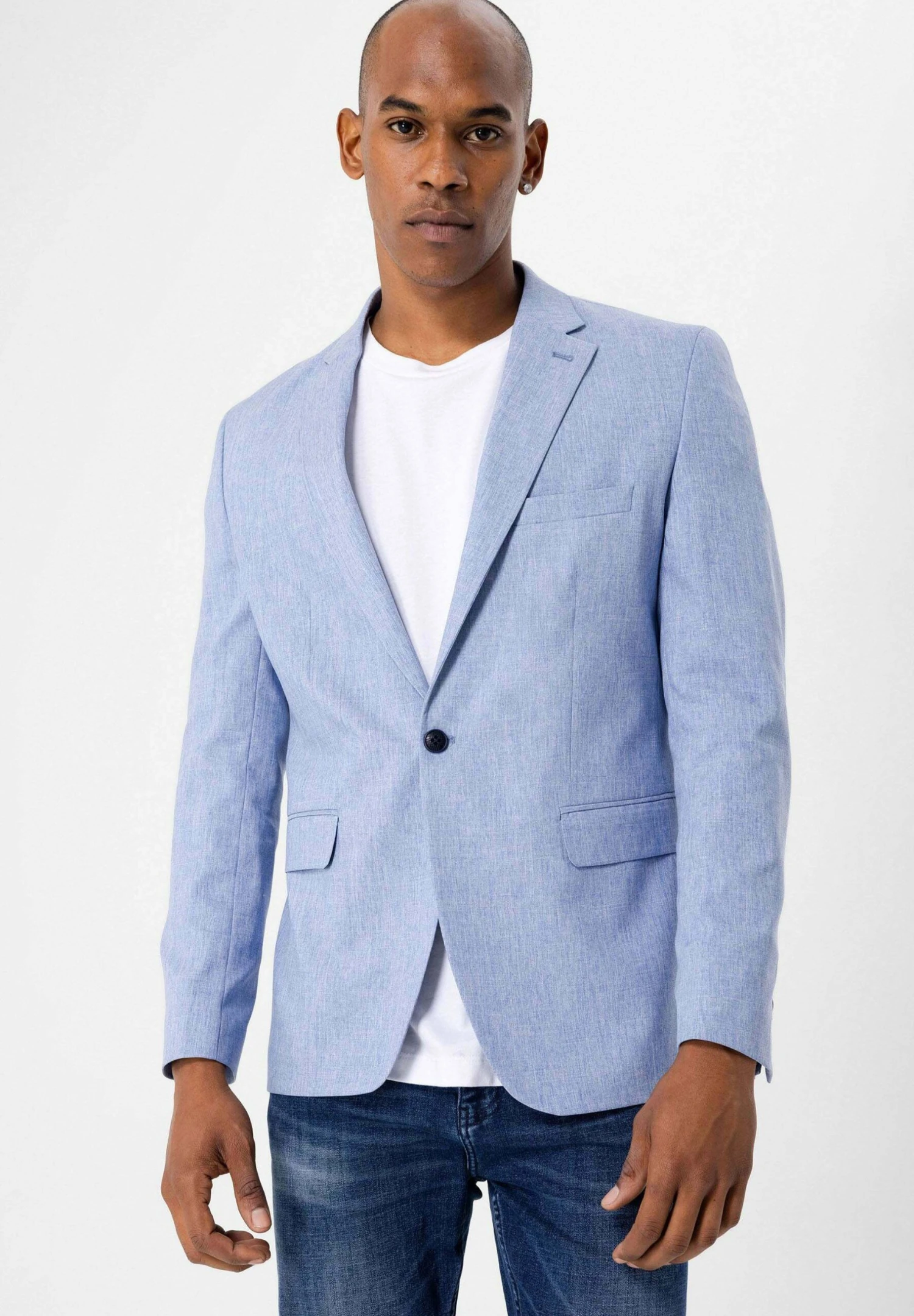 Blazer - Baby Blue Melange 1 Blazer - Baby Blue Melange