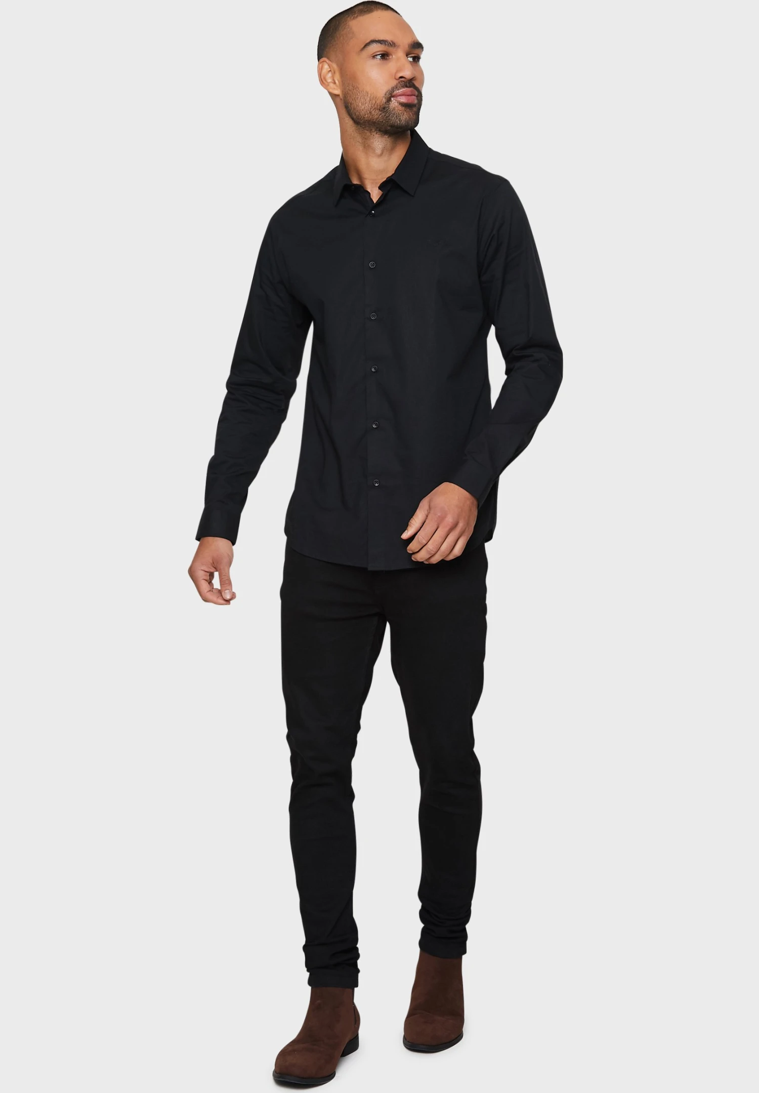 Threadbare Olly Luxe - Zakelijk Overhemd - Schwarz 2 Threadbare Olly Luxe - Zakelijk Overhemd - Schwarz - Afbeelding 2
