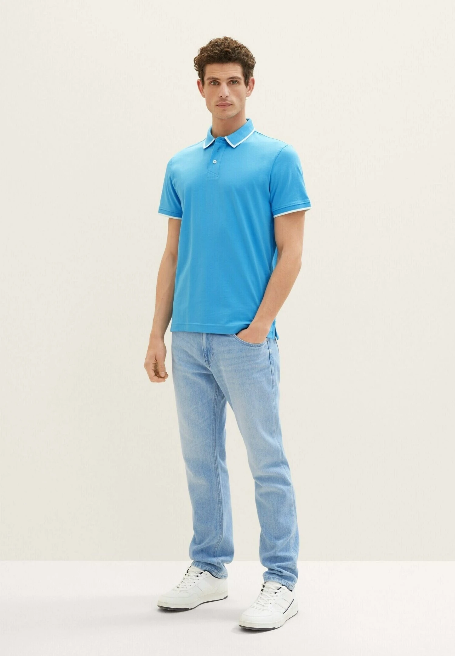 Tom Tailor Sportliches - Poloshirt - Rainy Sky Blue 2 Tom Tailor Sportliches - Poloshirt - Rainy Sky Blue - Afbeelding 2