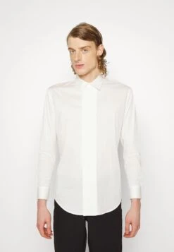 Dinner Shirt With Gathered Detail - Zakelijk Overhemd - White