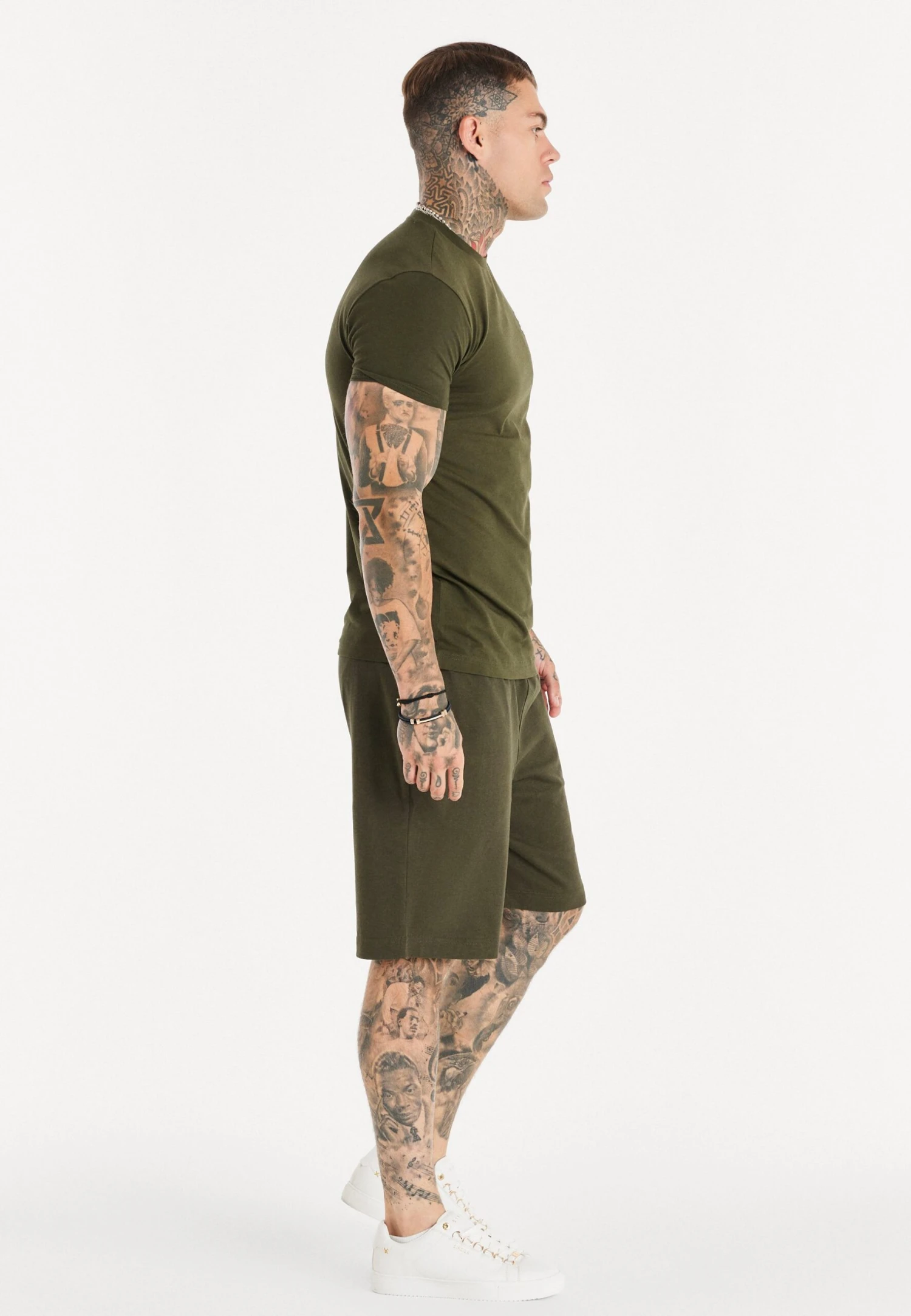 SikSilk Gym Tee - T-Shirt Basic - Khaki 4 SikSilk Gym Tee - T-Shirt Basic - Khaki - Afbeelding 4