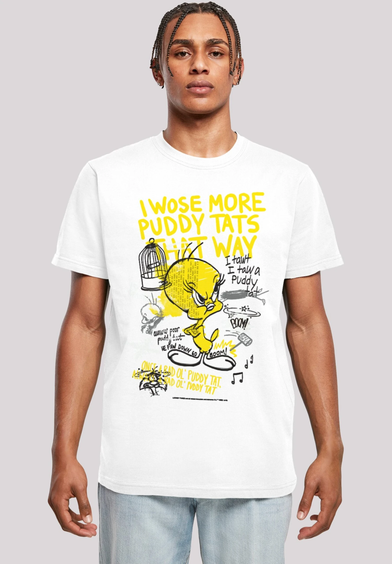 F4NT4STIC Looney Tunes Tweety Pie More Puddy Tats - T-Shirt Print - White 1 F4NT4STIC Looney Tunes Tweety Pie More Puddy Tats - T-Shirt Print - White