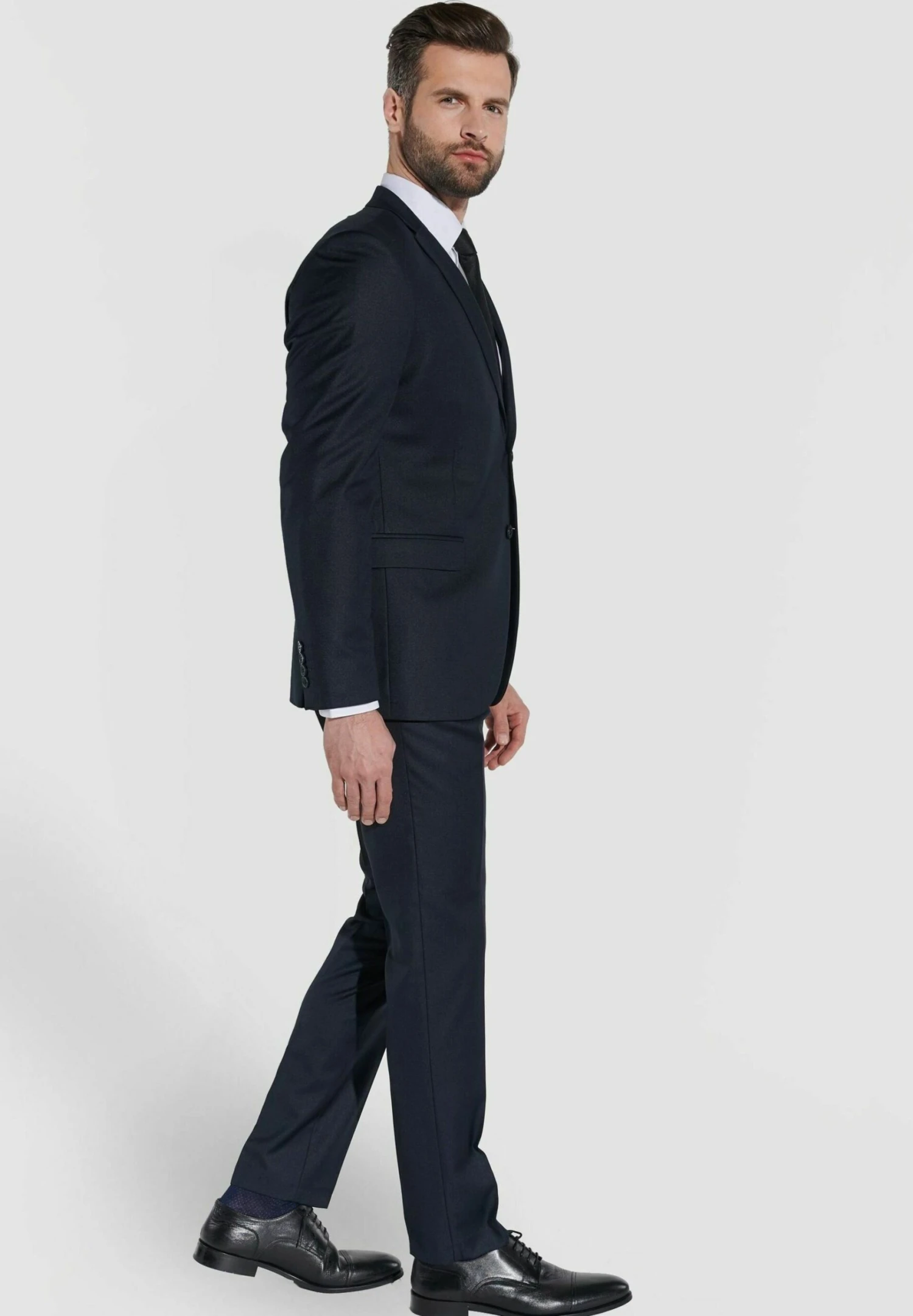 2-Teiliger Slim Fit Business- Kostuum - Dunkelblau 3 2-Teiliger Slim Fit Business- Kostuum - Dunkelblau - Afbeelding 3