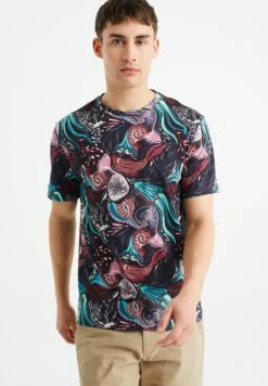 WE FASHION Slim Fit Dessin - T-Shirt Print - Light Blue