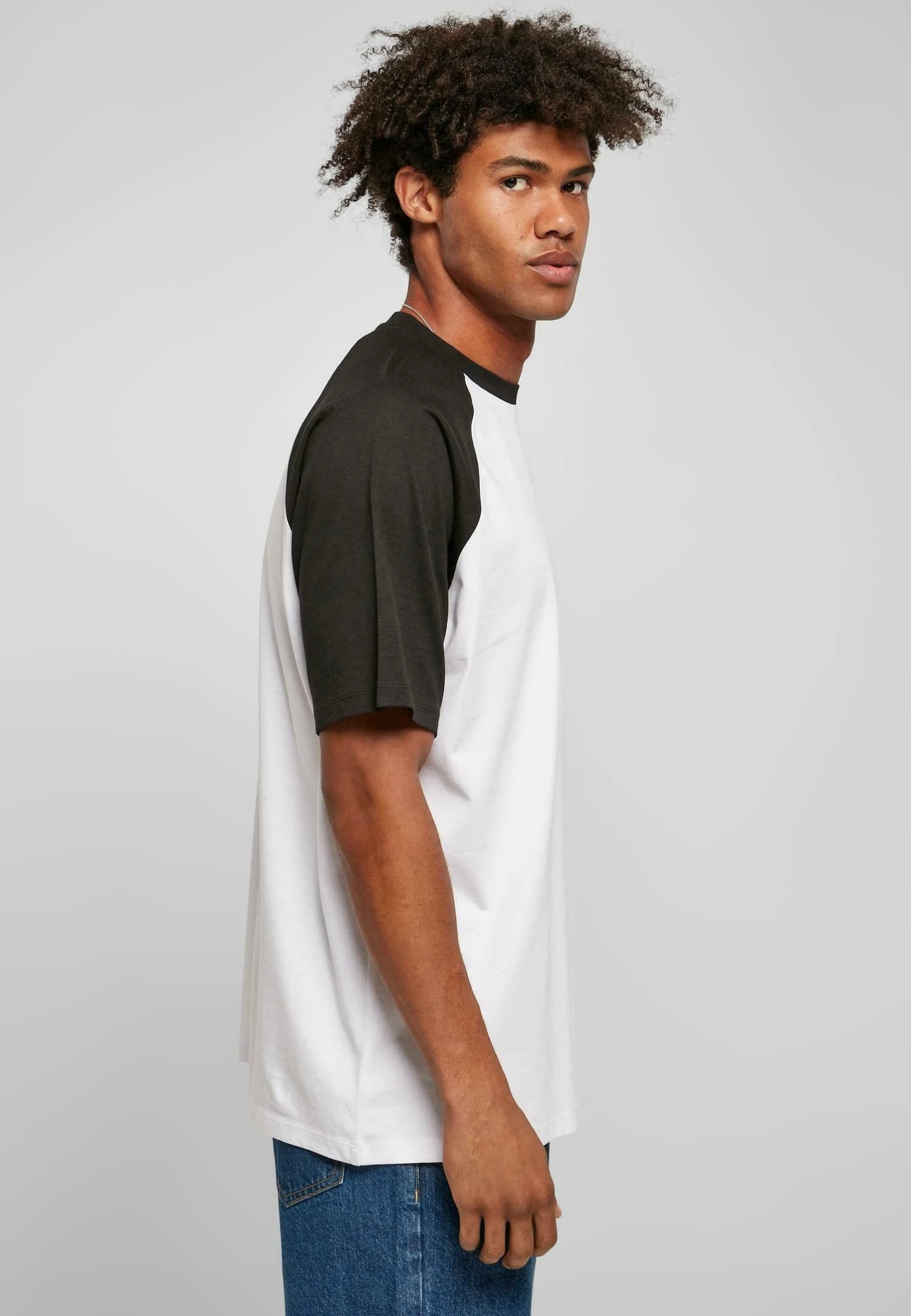 URBAN CLASSICS Raglan Tee - T-Shirt Print - White Black 4 URBAN CLASSICS Raglan Tee - T-Shirt Print - White Black - Afbeelding 4