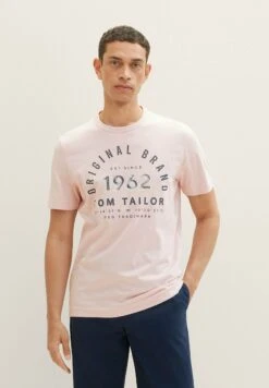 Tom Tailor Mit Print - T-Shirt Print - Morning Pink Fine Stripe