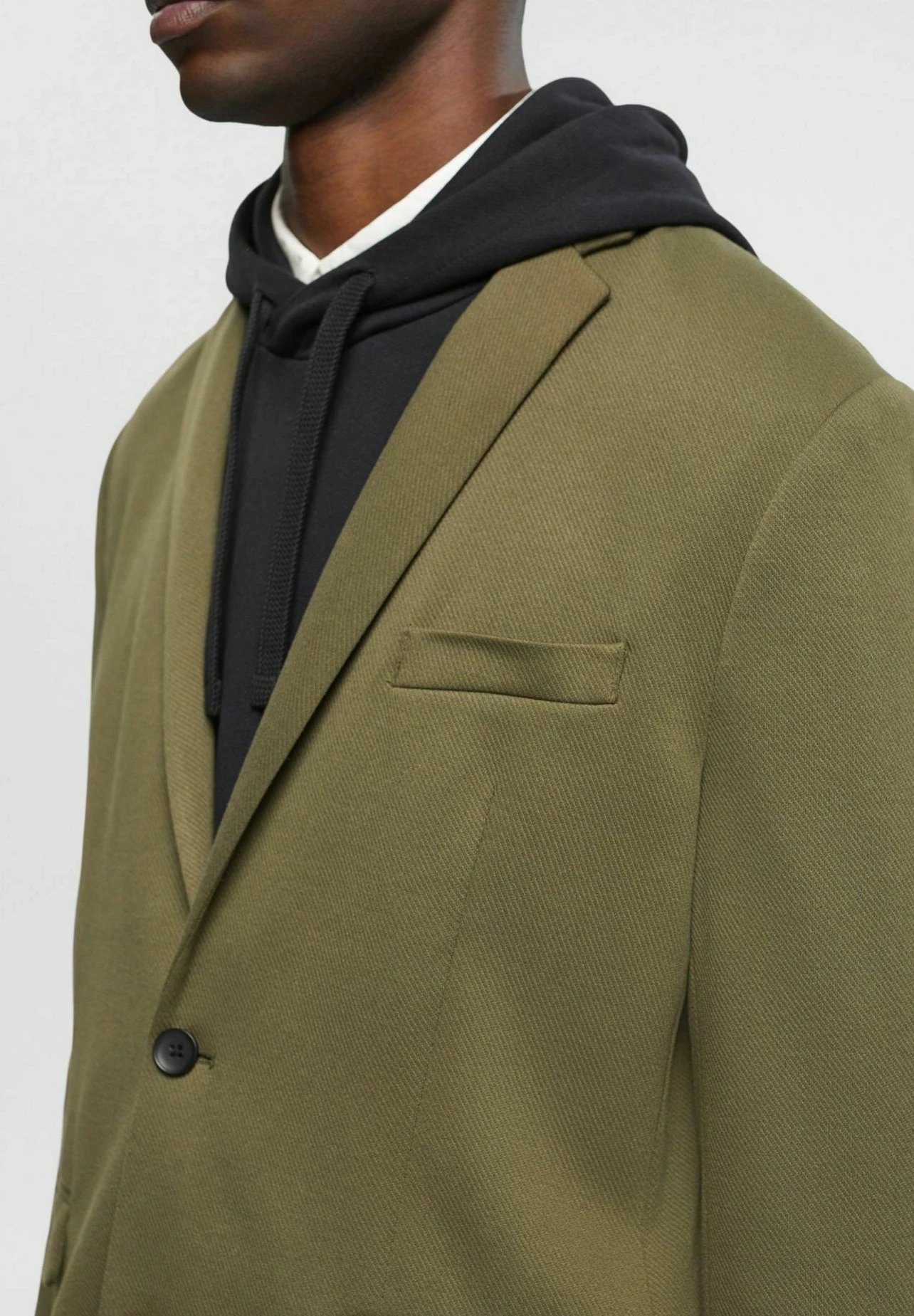 ESPRIT Strukturierter Slim Fit - Blazer - Olive 4 ESPRIT Strukturierter Slim Fit - Blazer - Olive - Afbeelding 4