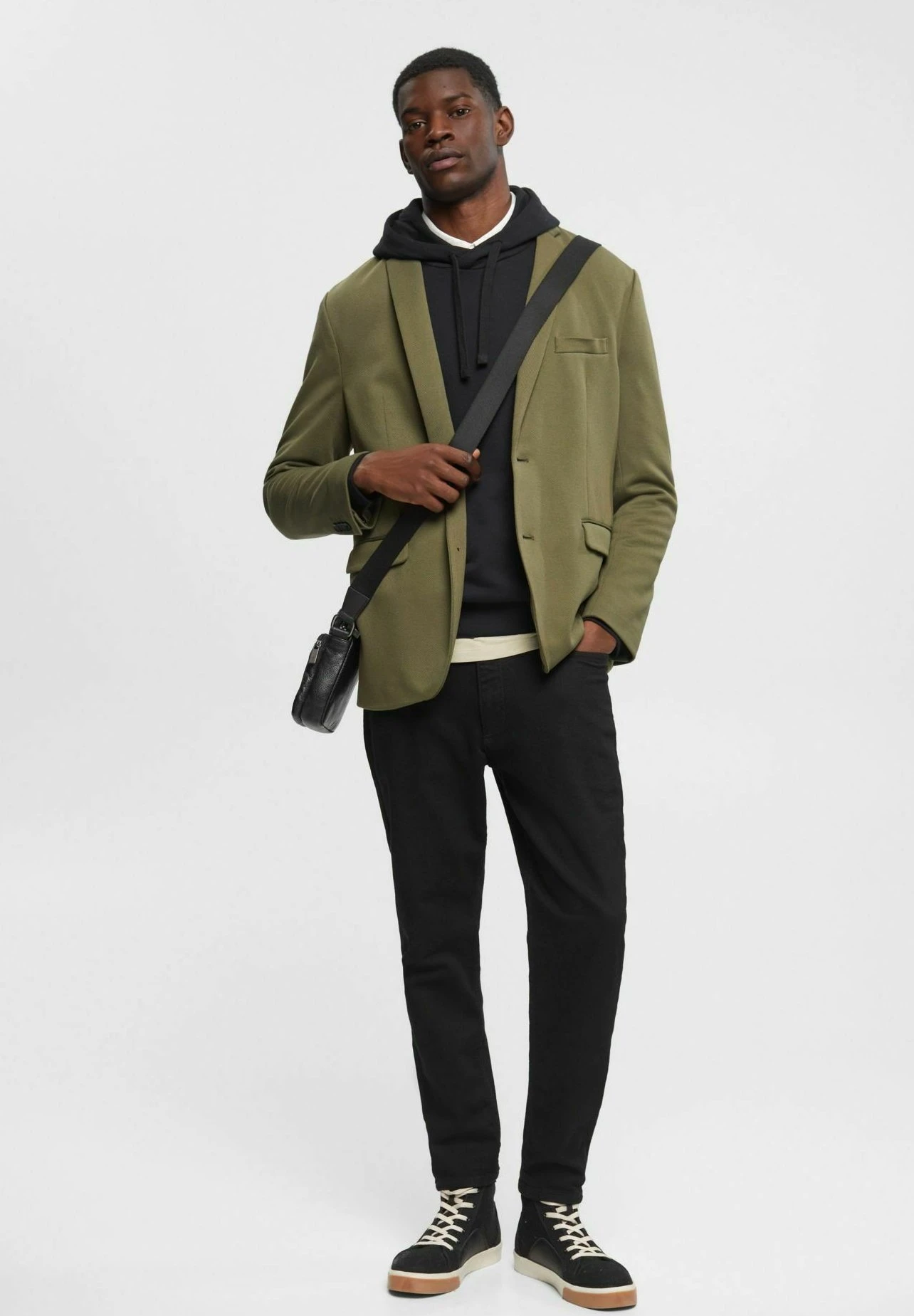 ESPRIT Strukturierter Slim Fit - Blazer - Olive 2 ESPRIT Strukturierter Slim Fit - Blazer - Olive - Afbeelding 2