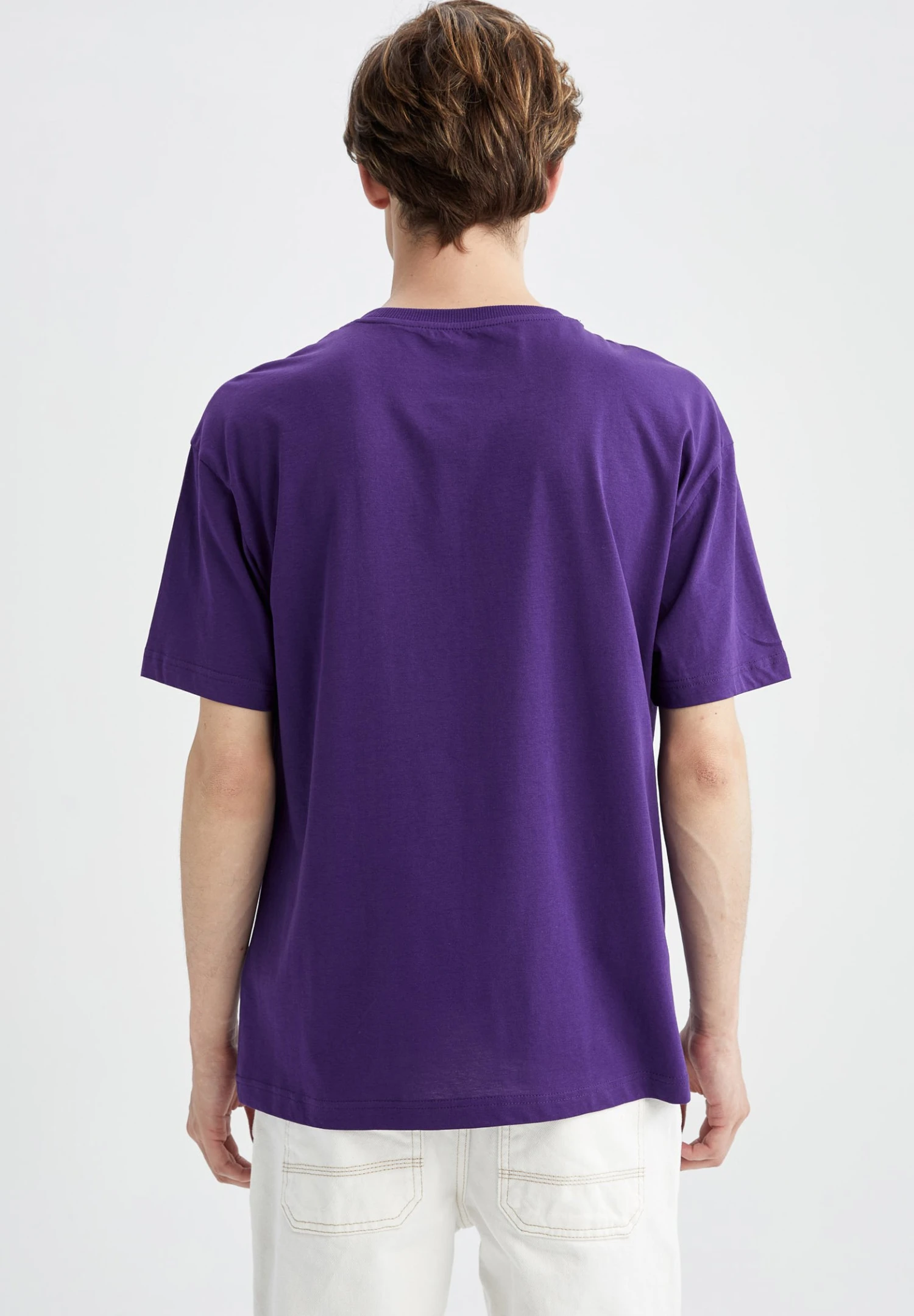 DeFacto Boxy Fit- T-Shirt Print - Purple 3 DeFacto Boxy Fit- T-Shirt Print - Purple - Afbeelding 3