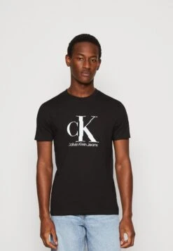 Calvin Klein Jeans Disrupted Monologo- T-Shirt Print - Black