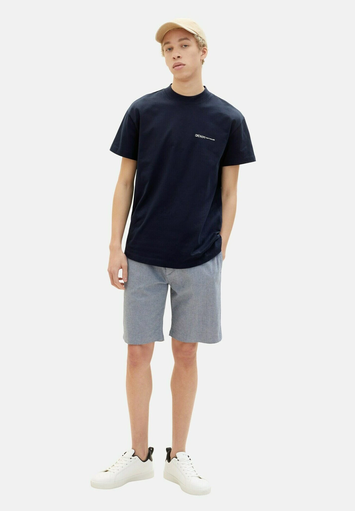 TOM TAILOR Denim Shorts - Navy White Bean Dobby 2 TOM TAILOR Denim Shorts - Navy White Bean Dobby - Afbeelding 2