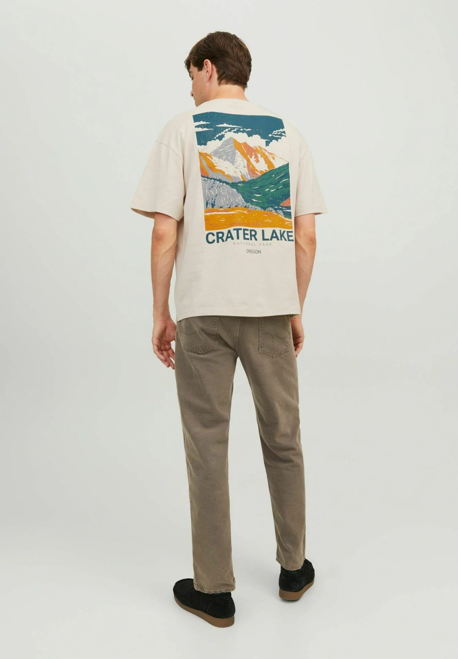 Jack & Jones Crew Neck - T-Shirt Print - Moonbeam 1 Jack & Jones Crew Neck - T-Shirt Print - Moonbeam