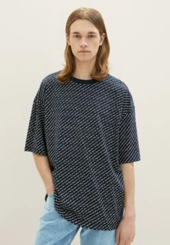 TOM TAILOR Denim Mit Allover Print - T-Shirt Print - Wording Laser Print