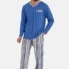 Set Antos - Pyjama - Royal Blau Gemustert
