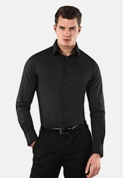Super Fitted Stretch - Zakelijk Overhemd - Schwarz