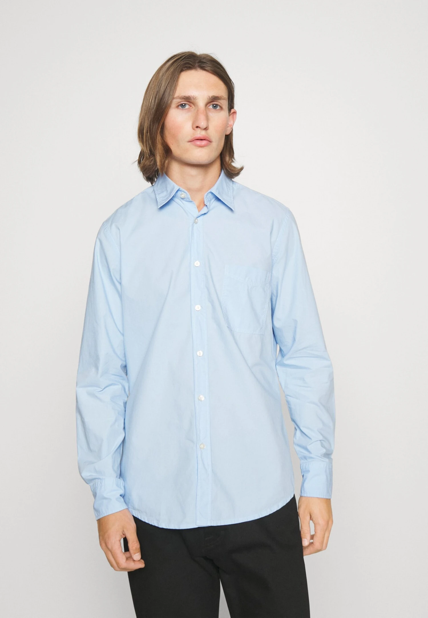 Boss Garment Dyed Popeline Regular Fit Shirt - Zakelijk Overhemd - Open Blue 1 Boss Garment Dyed Popeline Regular Fit Shirt - Zakelijk Overhemd - Open Blue
