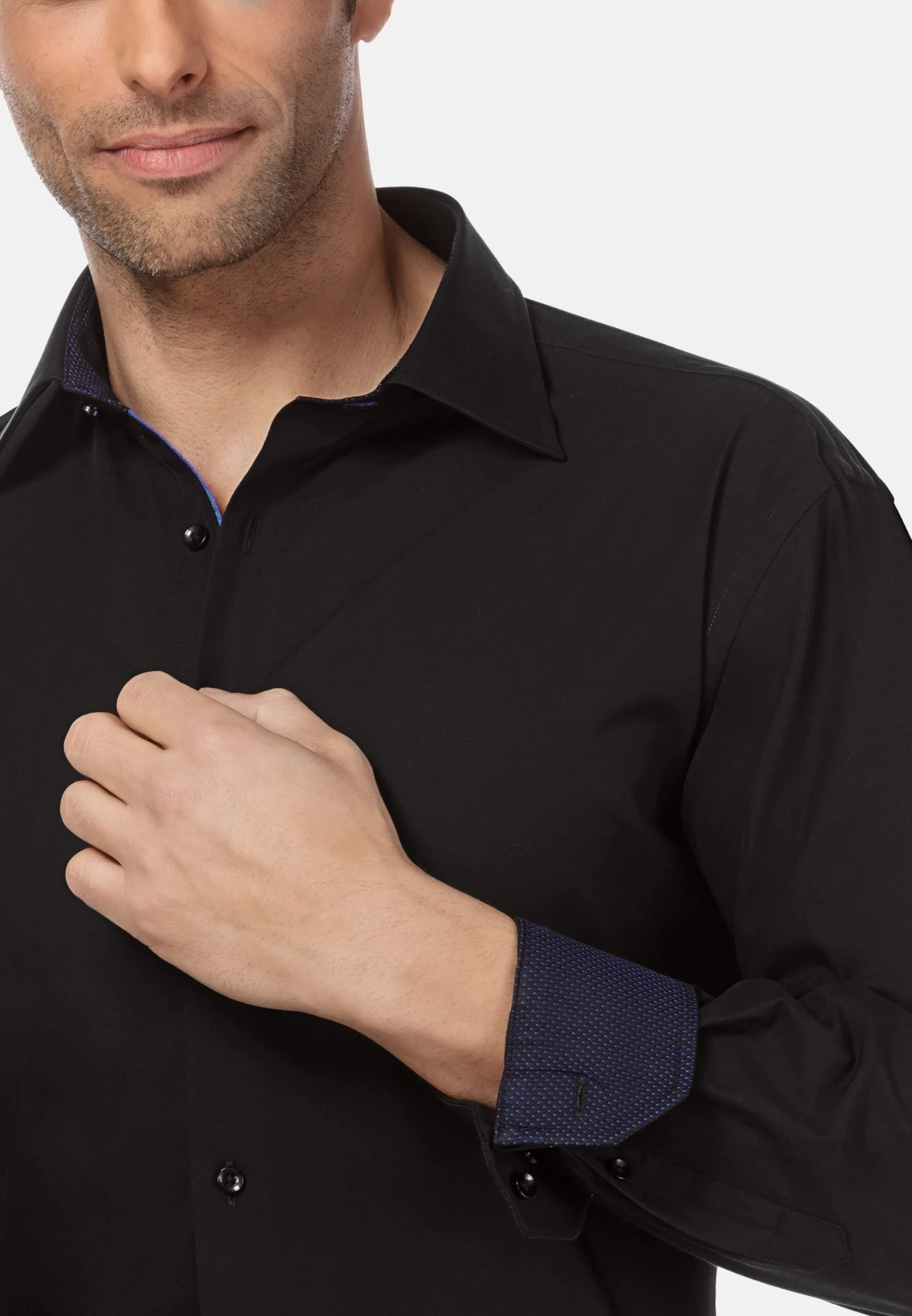 Zakelijk Overhemd - Schwarz 4 Zakelijk Overhemd - Schwarz - Afbeelding 4