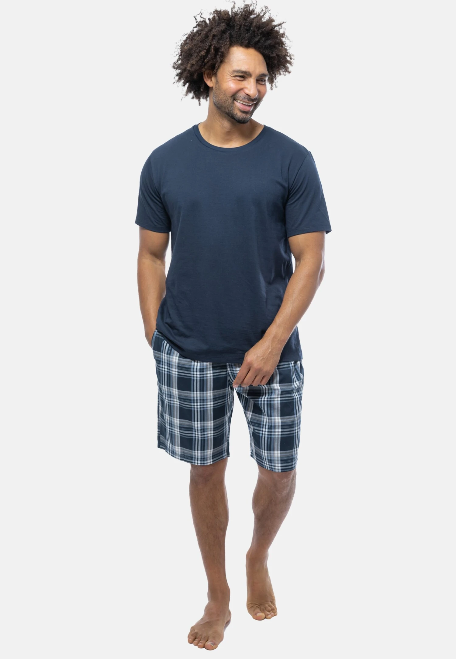 Schiesser Pyjama - Blau Gemustert 2 Schiesser Pyjama - Blau Gemustert - Afbeelding 2