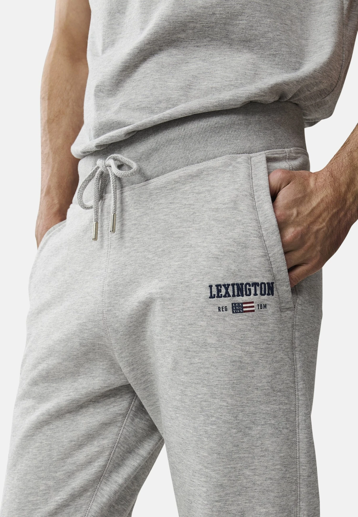 Lexington Brandon- Trainingsbroek - Light Grey Melange 4 Lexington Brandon- Trainingsbroek - Light Grey Melange - Afbeelding 4