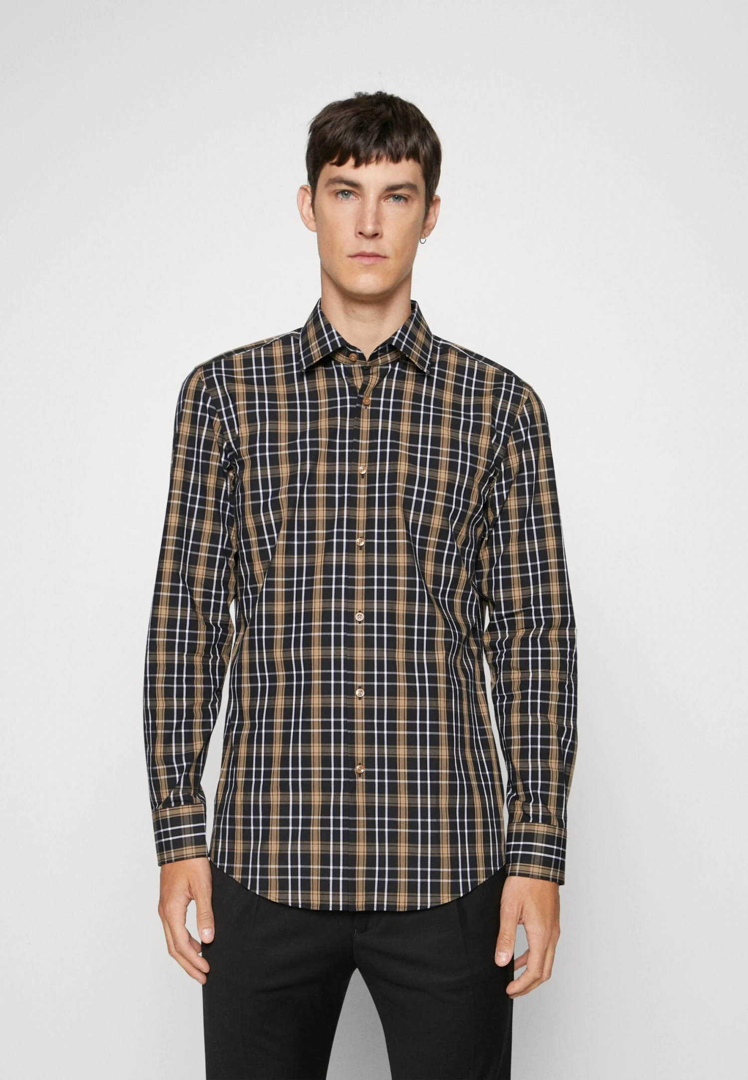 Boss Hank Kent - Zakelijk Overhemd - Medium Beige 1 Boss Hank Kent - Zakelijk Overhemd - Medium Beige