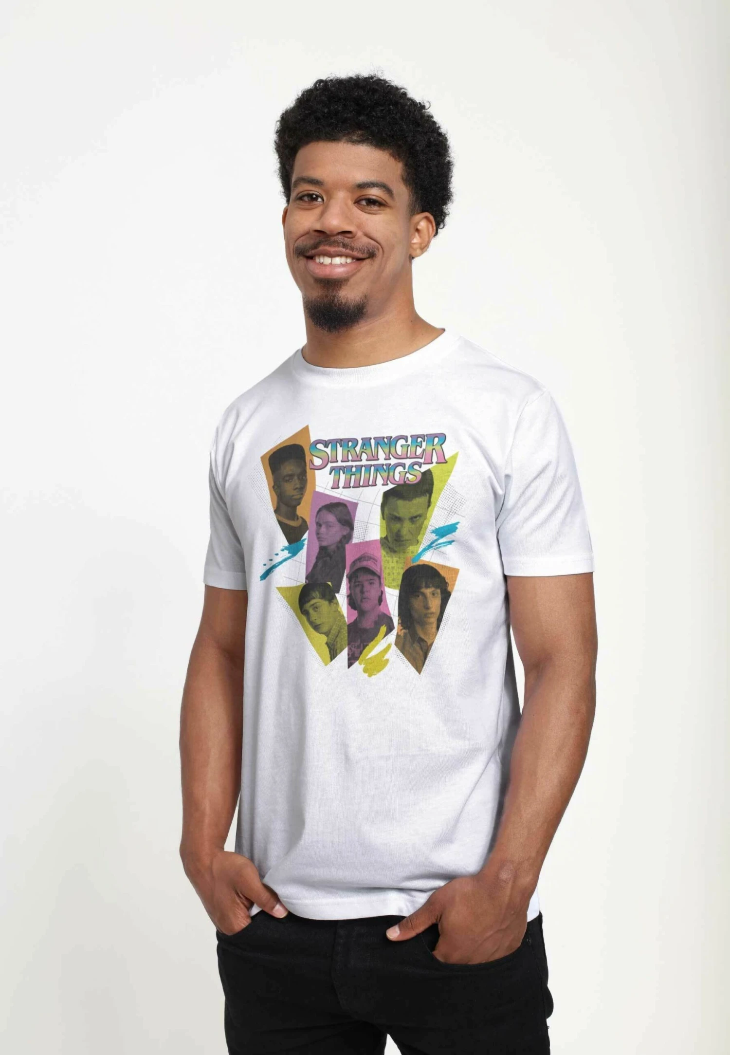 Henry Tiger Stranger Things Character Tones Unisex - T-Shirt Print - White 4 Henry Tiger Stranger Things Character Tones Unisex - T-Shirt Print - White - Afbeelding 4