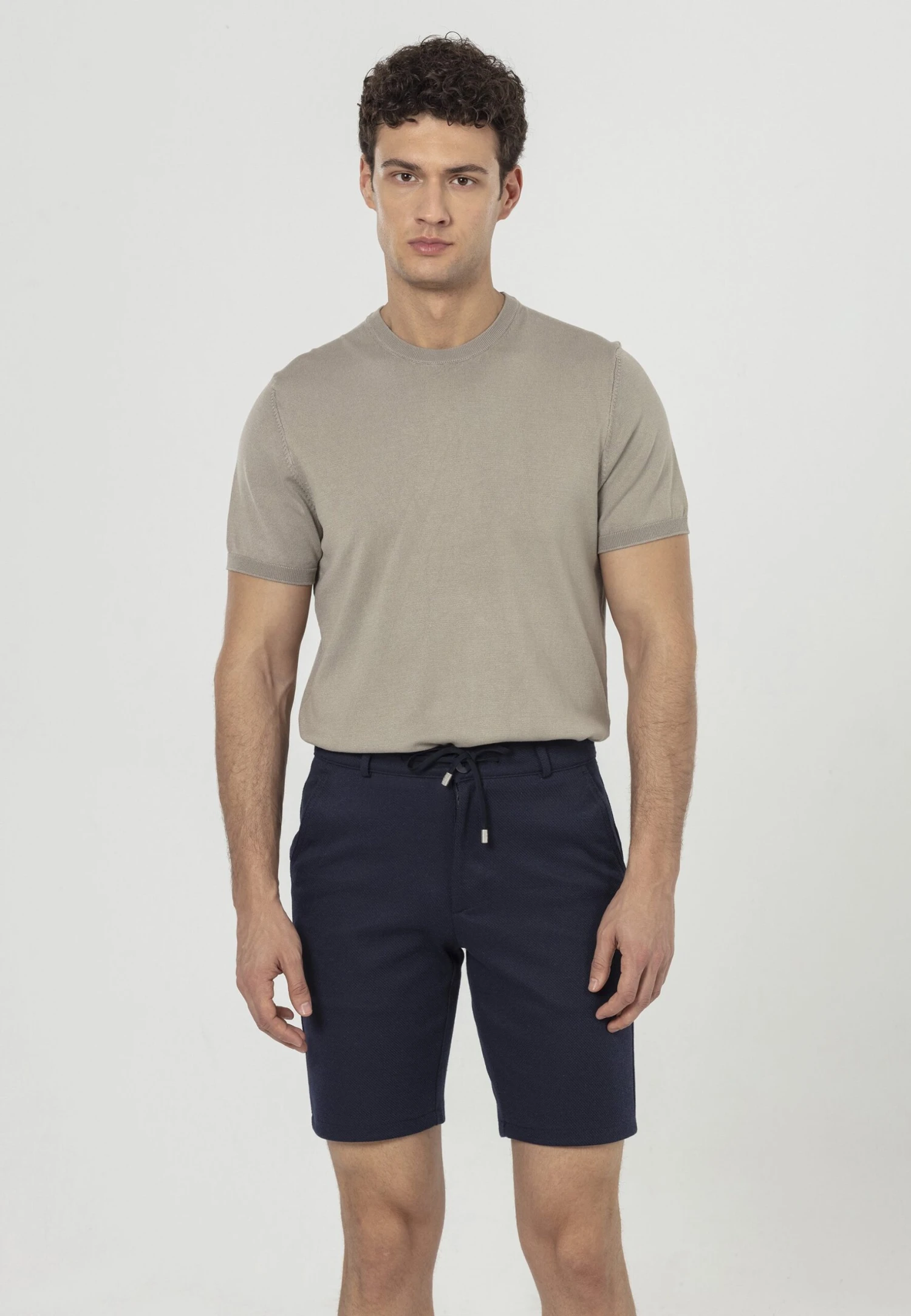 Binding Detailed - Shorts - Navy Blue 1 Binding Detailed - Shorts - Navy Blue