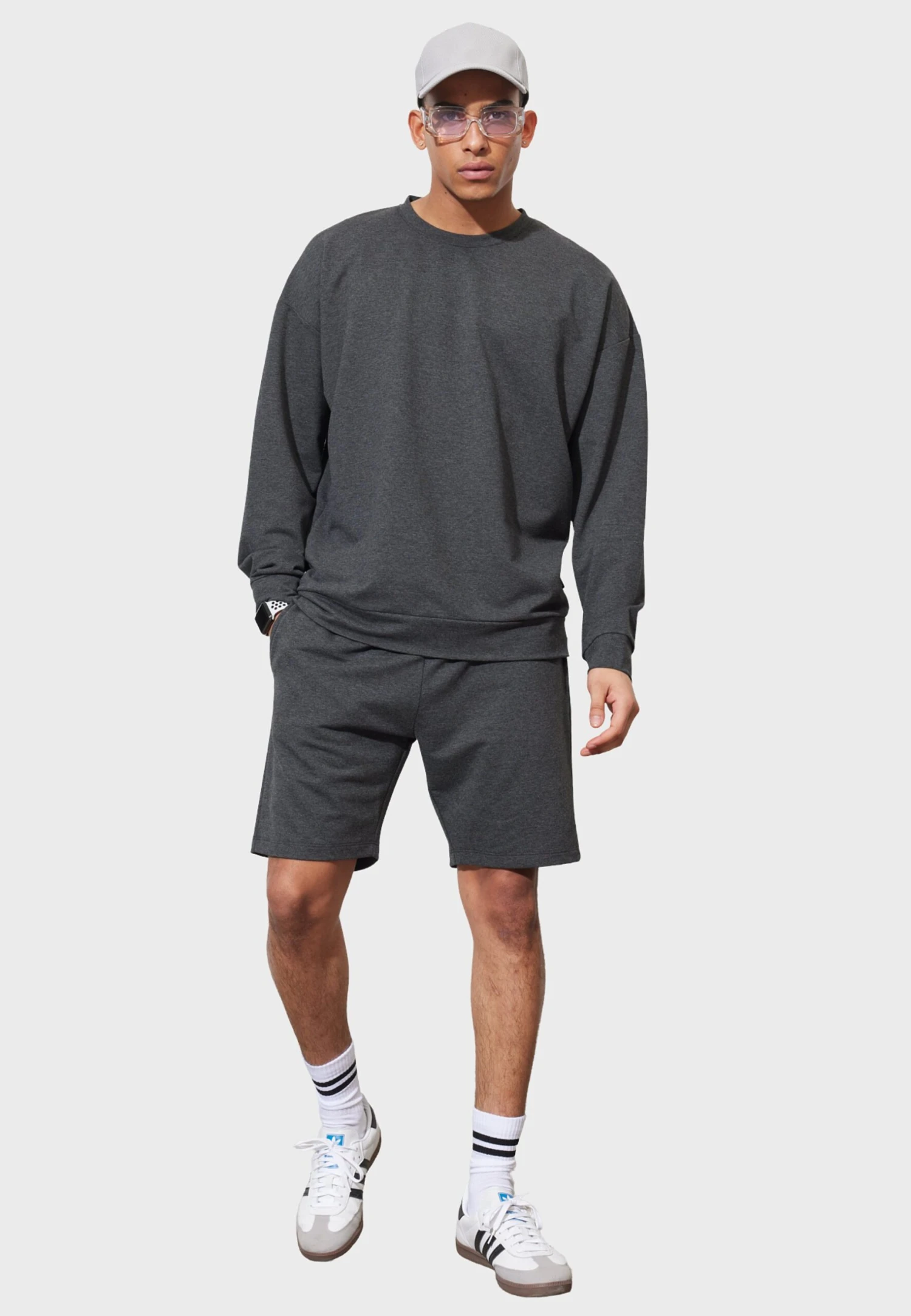 Standard Fit- Trainingsbroek - Anthracite Melange 2 Standard Fit- Trainingsbroek - Anthracite Melange - Afbeelding 2