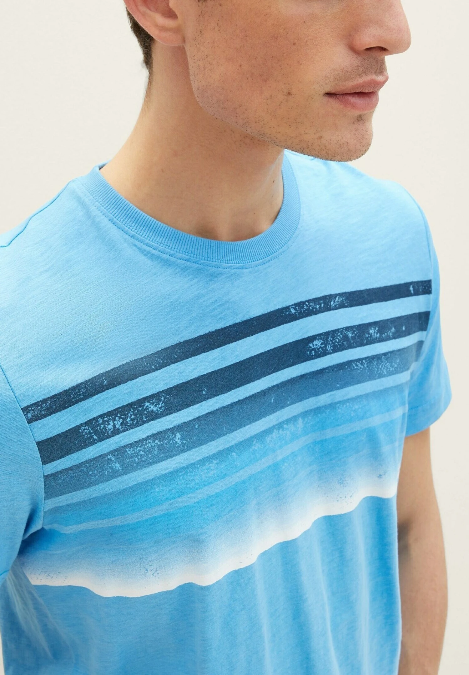 Tom Tailor Mit Print - T-Shirt Print - Rainy Sky Blue 4 Tom Tailor Mit Print - T-Shirt Print - Rainy Sky Blue - Afbeelding 4