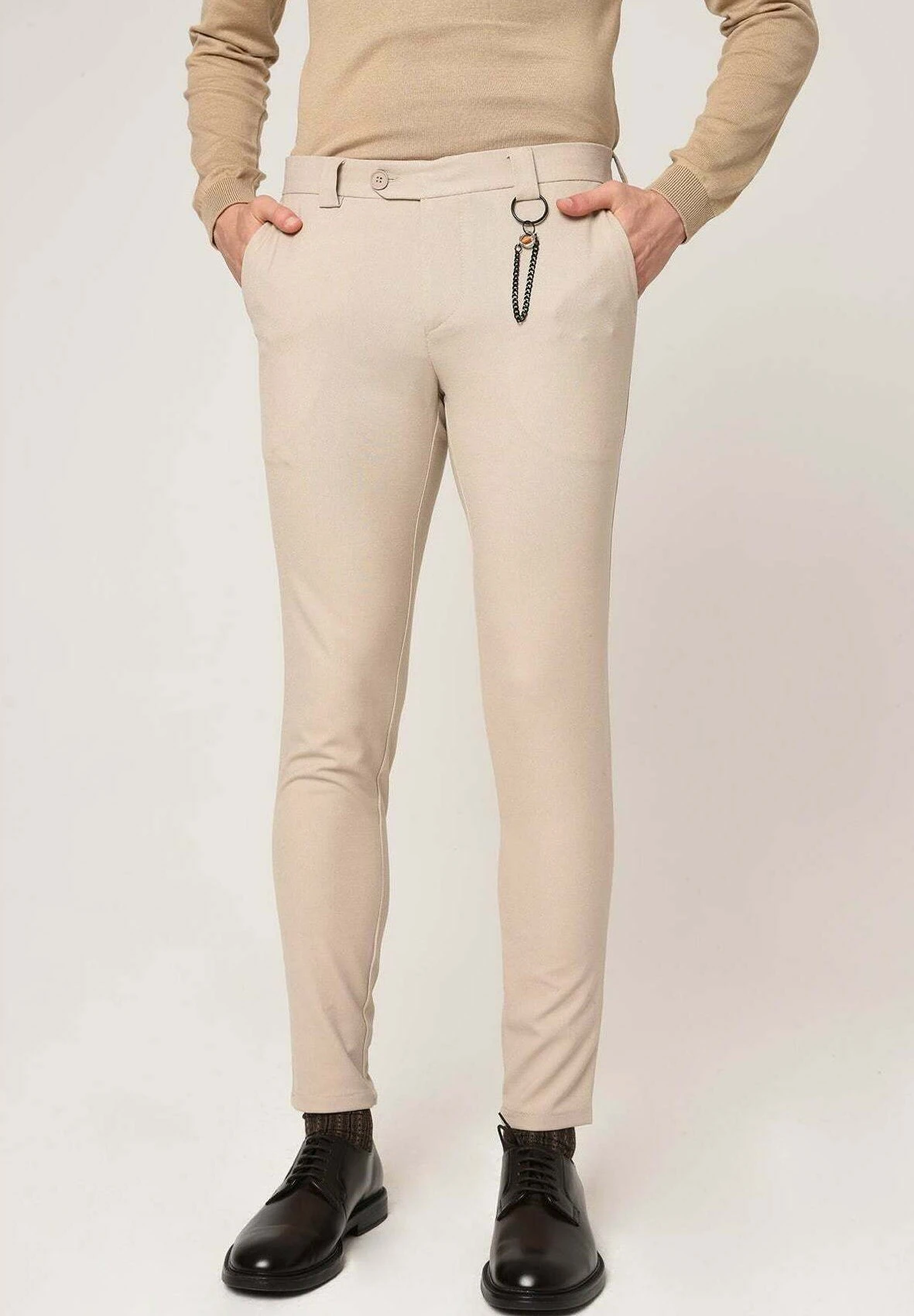 Accessory Detailed Slim Fit - Chino - Beige 1 Accessory Detailed Slim Fit - Chino - Beige