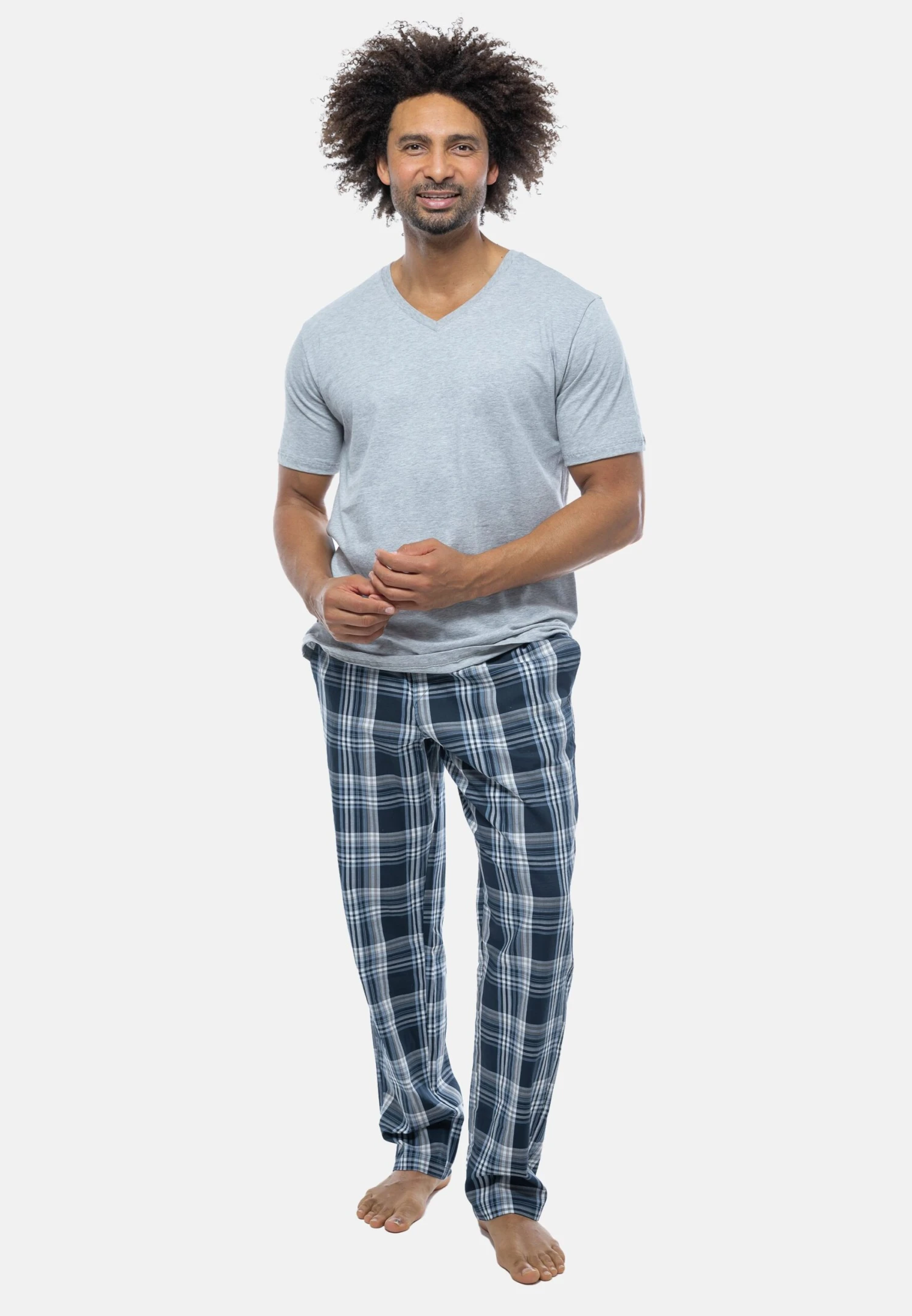 Schiesser Pyjama - Dunkelblau Grau 2 Schiesser Pyjama - Dunkelblau Grau - Afbeelding 2