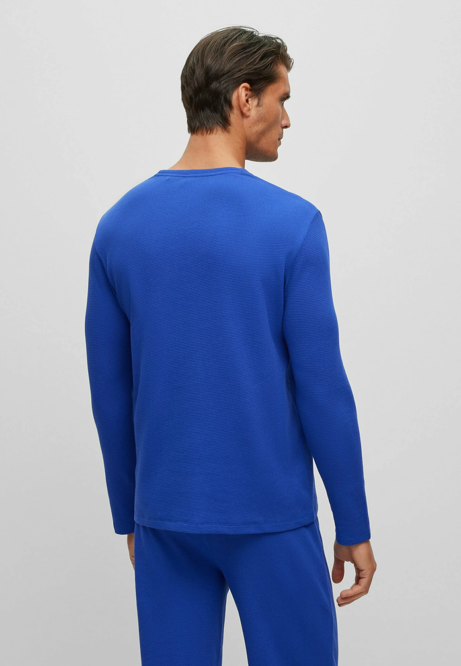 Boss Waffle Ls - Pyjamashirt - Blau Vierzehn 3 Boss Waffle Ls - Pyjamashirt - Blau Vierzehn - Afbeelding 3