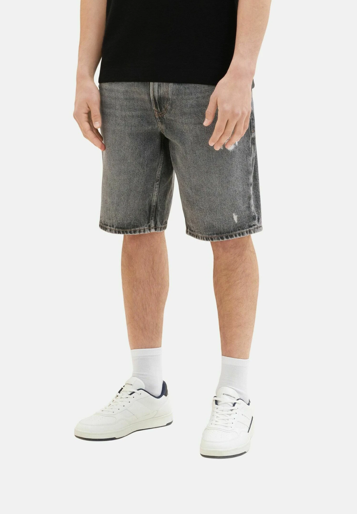 TOM TAILOR Denim Jeansshort - Destroyed Mid Stone Grey Denim 1 TOM TAILOR Denim Jeansshort - Destroyed Mid Stone Grey Denim