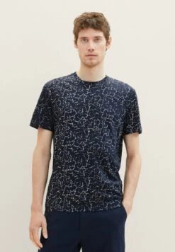 Tom Tailor Mit Allover-Print - T-Shirt Print - Navy Broken Structure Design