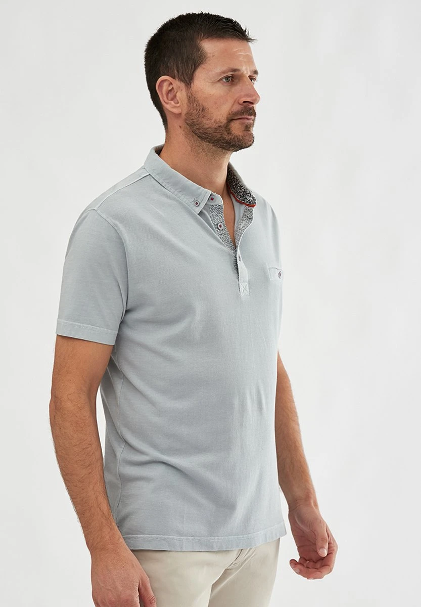 With Textured Front - Poloshirt - Gris Claro 3 With Textured Front - Poloshirt - Gris Claro - Afbeelding 3