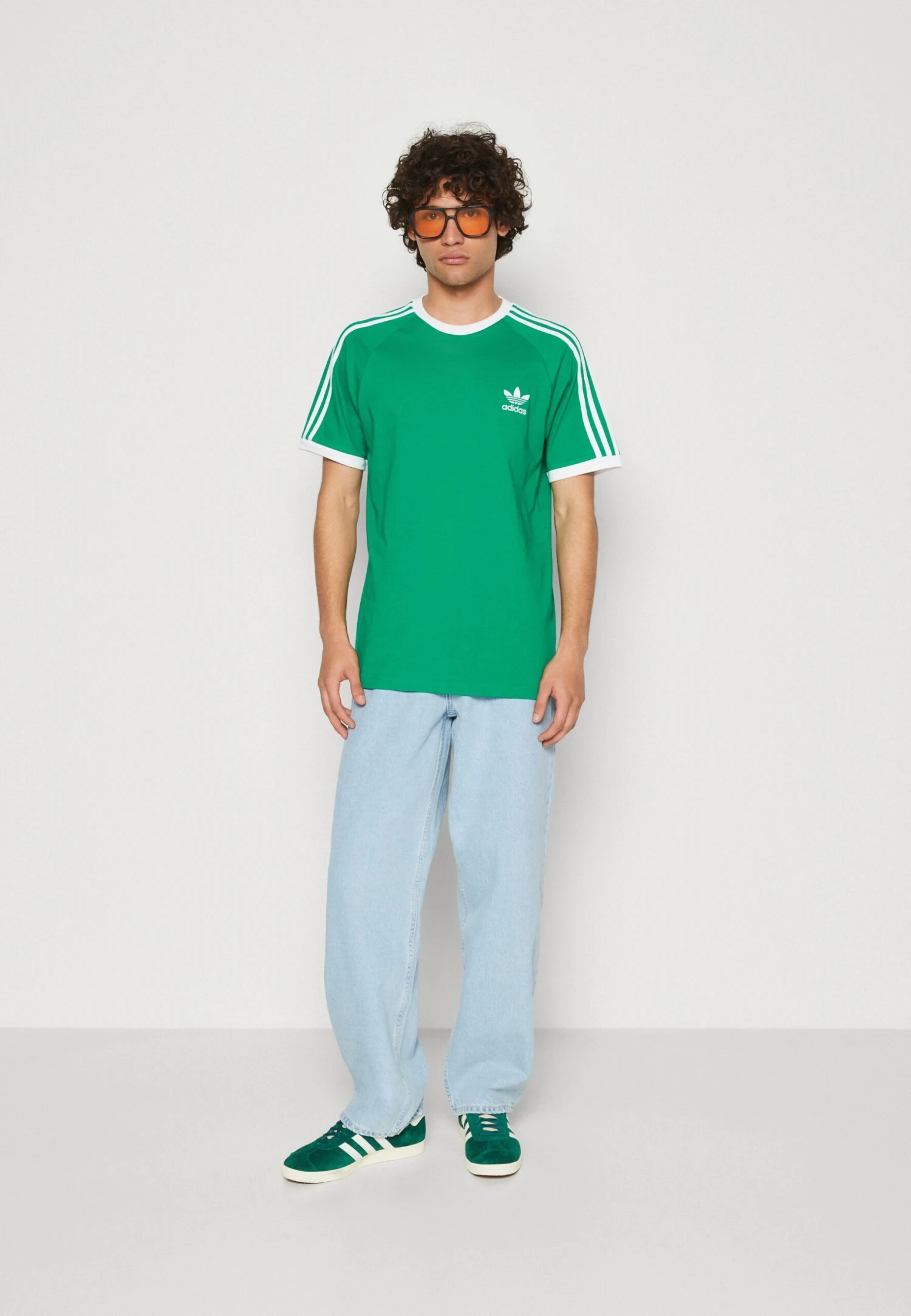 Adidas Originals 3 Stripes Tee Unisex - T-Shirt Print - Green 2 Adidas Originals 3 Stripes Tee Unisex - T-Shirt Print - Green - Afbeelding 2